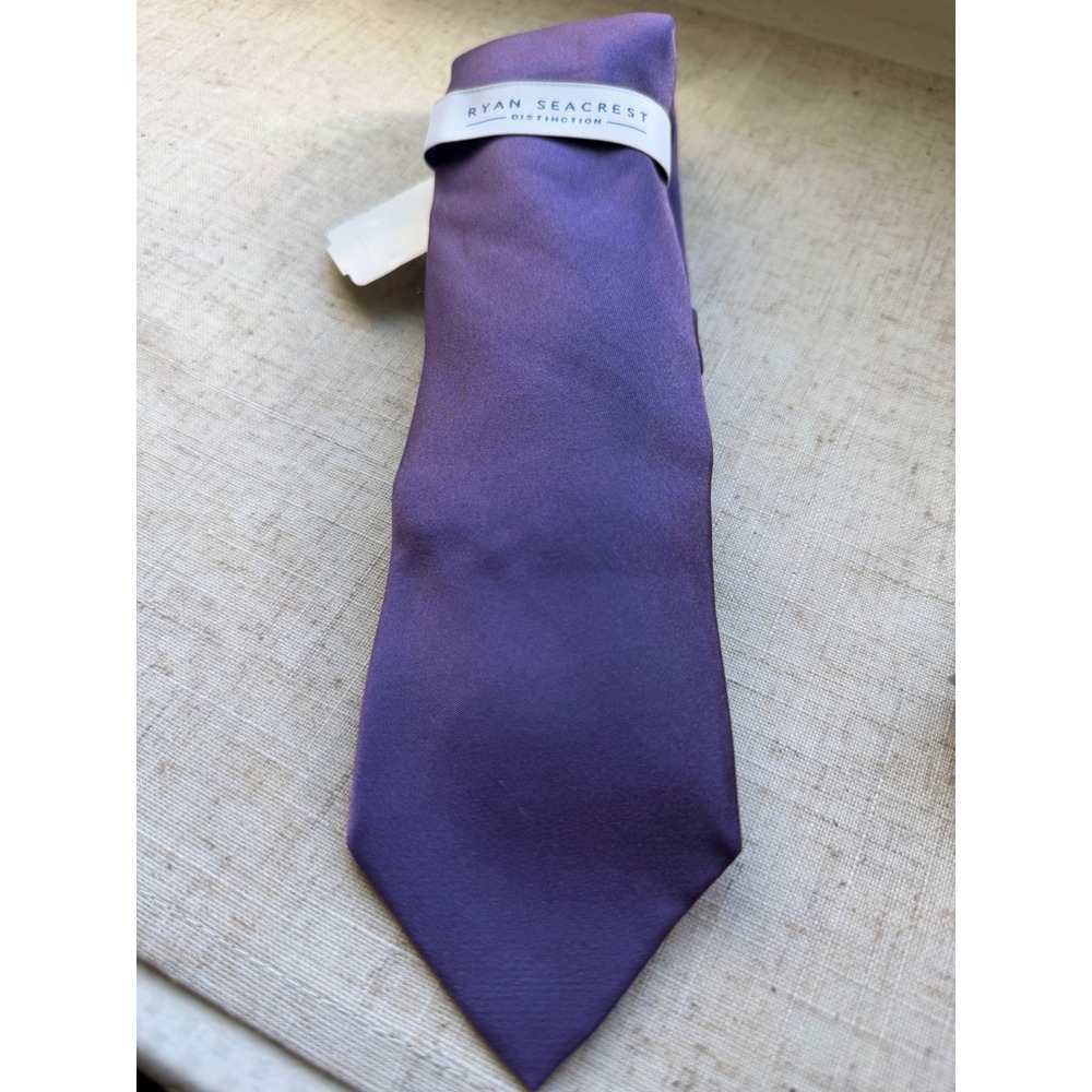 Ryan Seacrest Distinction Purple Solid Necktie Tie Style 0038 NWT $59.50